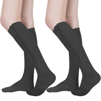 Chaussettes de compression à fermeture éclair, chaussettes de compression à bout fermé, 20-30 mmHg, chaussettes de compression mi-hautes pour l'œdème, les varices