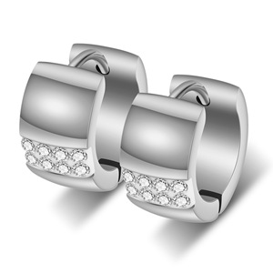 Pendientes de Clip de 7 mm con Incrustaciones de Circonio Geométrico, Clip de Oreja de Acero de Titanio, Negro, Oro Rosa, Plata, para Uso Diario - Product Image 5