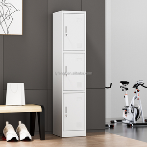Tủ khóa thép 3 tầng bền bỉ với hệ thống khóa an toàn được lắp ráp ba ngăn lưu trữ đơn vị cho các trường học phòng tập thể dục văn phòng - Product Image 1
