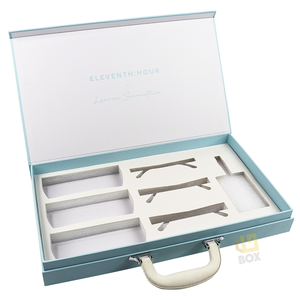 Caja de Embalaje de Cartón para Regalos, Hecha a Mano, Decorativa, de Papel y Cuero, con Asa, Estilo Maleta de Lujo - Product Image 6