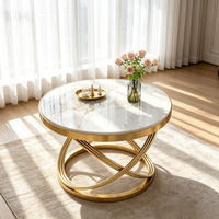 Table basse compacte de luxe en métal, style scandinave minimaliste, portable, moderne, plateau en marbre, meubles de salon, table de chevet