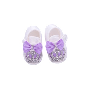 Conjunto de ropa de manga larga para niña, Pelele de tejido de algodón, zapatos coronados para recién nacido a 12 meses, nuevo diseño personalizado, 4 piezas - Product Image 4