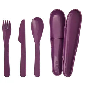 Ensemble de couverts en plastique recyclé, merchandising durable - Product Image 1