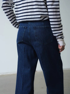 OEM OED High Rise Baggy Mom Denim <strong>Jeans</strong> Vintage Ankle Length Straight Leg Embroidery Rivet Button Cotton Blue <strong>Line</strong> Edge Cargo - Product Image 5