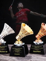 Trophée en cristal de résine sportive personnalisé |   Récompenses d'équipe de tennis de table/basket-ball/football/badminton/volley-ball