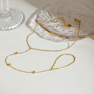 18K plaqué <span class=keywords><strong>or</strong></span> acier inoxydable été minimaliste <span class=keywords><strong>pied</strong></span> <span class=keywords><strong>nu</strong></span> bijoux étanche perles chaînes mode bracelets de cheville pour femmes filles - Product Image 3