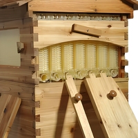 Neue Automatische Holz-Bienenstockrahmen Imkerei-Ausrüstung mit Bienenwachs Freifließender Honigbienenstock Metall & Bambus 3 Jahre Garantie