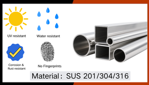 Bền Dễ Dàng Cài Đặt 304 Thanh Thép Không Gỉ Lan Can Phụ Kiện Phù Hợp Cho Nền Tảng Lan Can, Ngoài Trời Sàn Trung Tâm Thương Mại Lan Can - Product Image 4