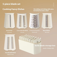 Multifunctionele 4-in-1 handmatige roterende groentesnijder, fruitchopper, saladebereider, trommeltype notenknijper, kaasrasp