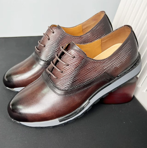 Zapatos Casuales de Cuero Vacuno Genuino para Hombre, Hechos a Mano, con Cordones, Transpirables, Antideslizantes, con Suela de Goma, para Caminar al Aire Libre - Product Image 4