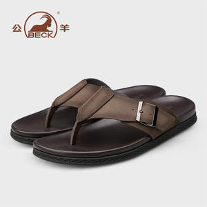 Tongs <span class=keywords><strong>Ram</strong></span> pour Hommes – Été 2025 – Grande Vente – Légères, Antidérapantes, Semelle Souple, Polyvalentes, en Cuir de Vachette avec Boucle – Chaussures de Plage - Product Image 1