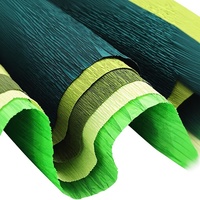 Guirlande de franges extra fine de couleur verte, rubans cadeaux, papier crépon violet à haute élasticité 60 g/m², rouleau géant de papier crépon fin pour fleurs