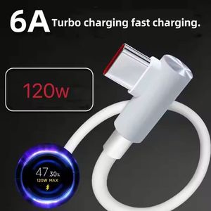 6ft 120W High Speed Turbo Charge USB <b>Type</b> <b>C</b> <b>Cable</b> 90 Degree Right Angle Real 6A Super <b>Fast</b> <b>Charging</b> Cord for XIAOMI/HUAWEI - Product Image 3