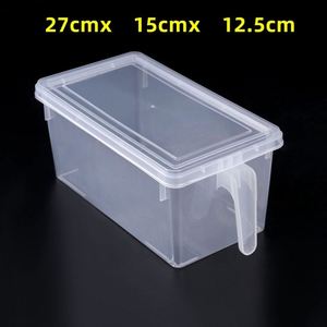 Rectangular Transparent sealed <b>Storage</b> Container with Lid Handle Food Safe Fridge Freezer <b>Box</b> for Home Fruit Vegetable <b>Storage</b> - Product Image 5