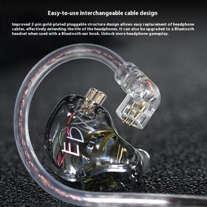 Audífonos KZ EDX Lite Desmontables con Cable Universal de <span class=keywords><strong>2</strong></span> Pines, Auriculares IEM con Micrófono, Potentes Bajos Dinámicos, Conector de 3.5mm con Cable - Product Image 4