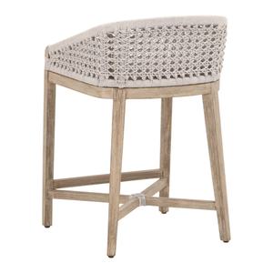 Tabourets de bar en bois massif avec assise en corde tressée au design simple pour cuisine, restaurant, crèche, jardin, terrasse - Product Image 6