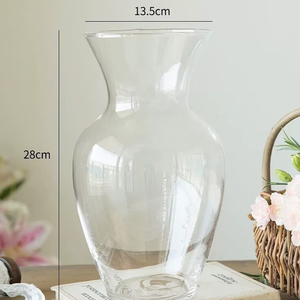 Jarrón de Vidrio Transparente Simple, Redondo, de Gran Diámetro, para Decoración Hidropónica de Hortensias y Peonías - Product Image 6