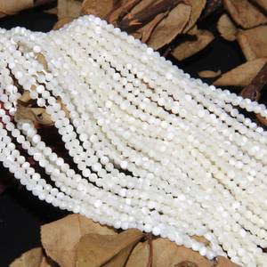 Perles rondes facettées en nacre véritable de 15,3 pouces, 2 mm 3 mm, perles en nacre en vrac pour la fabrication de bijoux, vente en gros - Product Image 5