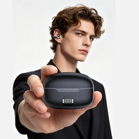 Écouteurs intra-auriculaires à clip d'oreille AI Traducteur, modèle exclusif, à oreille ouverte, Bluetooth 6.0, AB5756T, avec transducteur 11 mm et son directionnel, pour les voyages et les affaires - Vente Flash