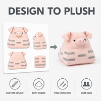 Jolie peluche cochon rose en blocs, jouet en peluche doux en polyester, design personnalisé, décoratif, anti-stress, faible MOQ, OEM ODM