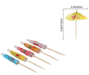 100 pz. Stuzzicadenti Ecologici Monouso in Carta Colorata a Forma di Ombrello <span class=keywords><strong>per</strong></span> Bevande Estive - Product Image 3