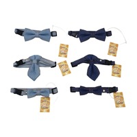 Collier en jean réglable avec nœud papillon pour animaux de compagnie, accessoires pour chiens et chats de petite et moyenne taille