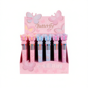 Buster Butterfly 10-Color Ballpoint Pen Set 6Pcs Gift For Kids School Use - Product Image 1