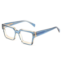 Vente en gros de montures de lunettes en acétate laminé de qualité unisexe, logo personnalisé, lunettes optiques