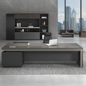 Conjunto de escritorio ejecutivo moderno minimalista con silla, muebles de oficina para uso comercial - Product Image 3