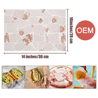 Papel de Envoltura Antigrasa para Hamburguesas y Sándwiches, con Logotipo Personalizado Impreso, Biodegradable, Recubierto de PE, de Grado Alimenticio