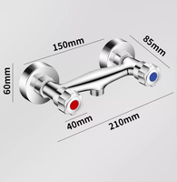 Mitigeur de douche pluie double levier en laiton pour hôtel, avec cartouche céramique, finition chrome poli, design moderne, montage mural, double poignée