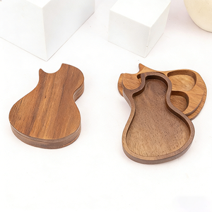 Boîte à médiators de <span class=keywords><strong>guitare</strong></span> en noyer personnalisée YUESHEN, étui de rangement créatif en bois massif, support pour médiators, pièces usinées CNC - Product Image 3