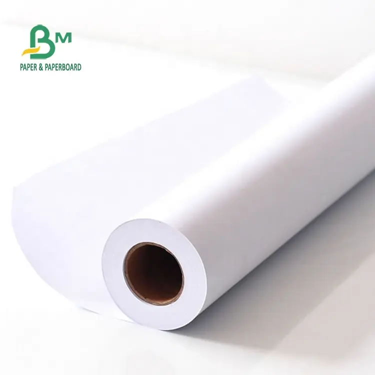 Blanco suave sin recubrimiento 70g 80g 100g de papel Plotter CAD en rollo de 48 pulgadas 60 pulgadas 72 pulgadas
