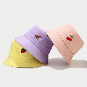 หมวกบักเก็ตปักลายแฟชั่น unisex ผ้าฝ้าย 100% หมวกทรงชาวประมงสำหรับฤดูร้อน เหมาะสำหรับผู้ชาย ผู้หญิง และวัยรุ่น - Product Image 2