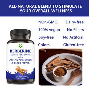 Etiqueta privada Berberine Hydrochloride Hcl 97% Cápsulas para apoyar Suplemento metabólico Berberine Phytosome Cápsulas - Product Image 6