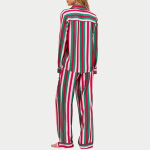 Conjunto de Pijama de Pantalones Largos para <span class=keywords><strong>Mujer</strong></span>, Elegante, Casual, Personalizado con Estampado Frontal, de Lyocell, Suave, Transpirable y Brillante - Product Image 2