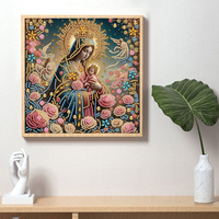 Kit de Peinture Diamant 5D Sainte Marie et Enfant Jésus 30x30cm, Forme Spéciale Religieuse, Perles en Cristal, Art Diamant DIY, Décoration Maison, Cadeau