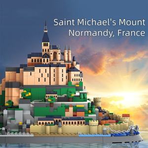 Blocs de construction en plastique à petites particules compatibles Vanger French Manche Normandy Mont Saint-Michel, jouets éducatifs pour enfants - Product Image 1