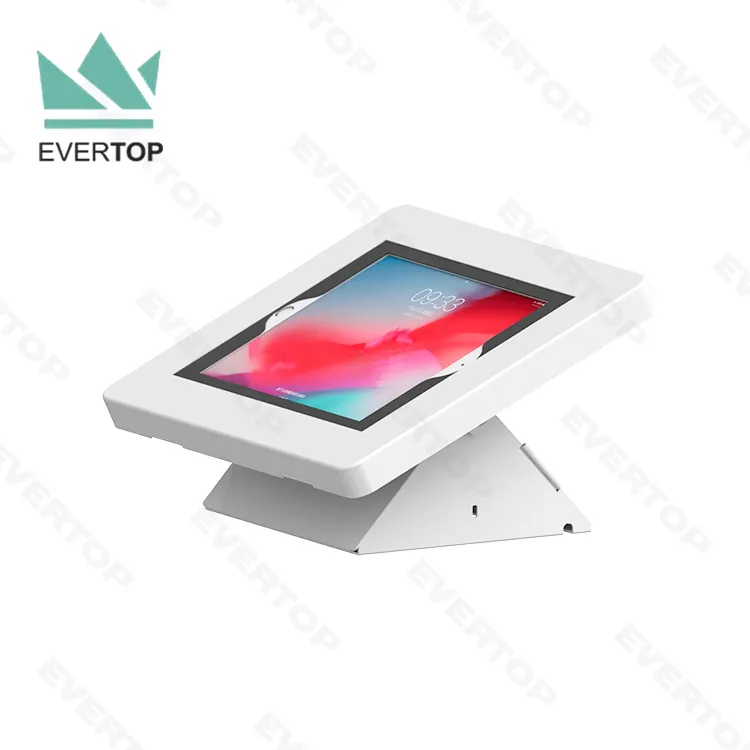 LST09-C 7.9"-12.9" Android Tablet Kiosk Stand for iPad Anti Theft Stand Lockable Tabletop Display Tablet Security Stand Flip
