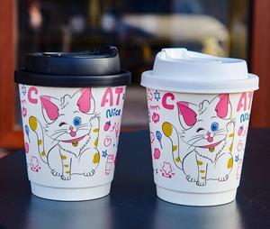 8/10/12/16/20/22 oz café desechable Etiopía cartón doble pared café Pla taza de papel con tapa - Product Image 6