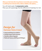 Chaussettes de compression transparentes de haute qualité, durables, respirantes, 20-30 mmHg
