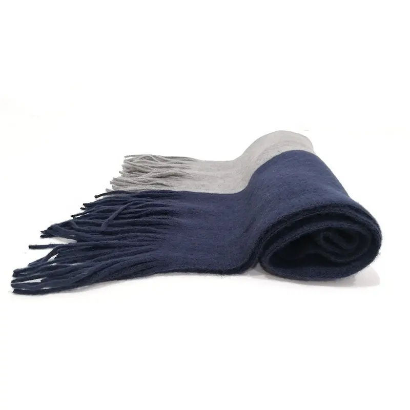 Nieuwe model winter acryl sjaal mode two tone kleur warm unisex kasjmier fringe breien sjaal