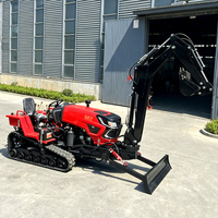Mini tracteur chenillé 25HP 35HP avec motoculteur rotatif et pelle pour l'agriculture