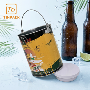 Seau à glace en métal réutilisable de grande capacité, imprimé sur mesure, avec poignée, pour bar et fêtes - Product Image 6