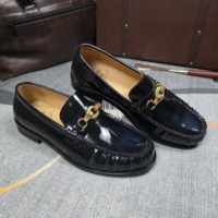 Nouveaux Mocassins Penny Homme 2026 de Haute Qualité en Cuir Bleu Marine Brillant à Enfiler pour Tenues Décontractées ou Professionnelles