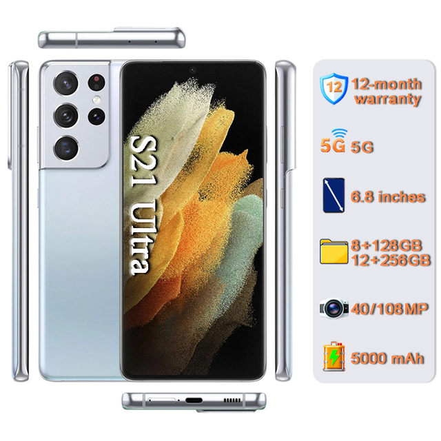 Hot Selling Original Mobile Phones S21 Ultra 128GB [108MP Camera] Unlocked Global Version 5G Smartphone A+ Quality