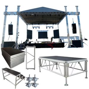 Speaker Stage <b>Adjustable</b> Aluminum Portable 4*4 /4*8 Feet Stage Portable Modular Stage for Wedding and Performance - Product Image 1