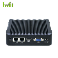 OEM özelleştirilmiş J1900 düşük güç Win Linux fansız Mini Pc 4 Factory 2LAN fabrika ofis stok için