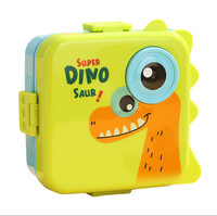 Boîte à lunch bento micro-ondable à double couche avec dessin de dinosaure