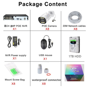 Jianvision 8MP PoE Bullet IP Hệ thống <span class=keywords><strong>camera</strong></span> 8CH với ổ đĩa cứng và 8 Cáp <span class=keywords><strong>NVR</strong></span> lưu trữ dữ liệu giám sát ngoài trời - Product Image 6
